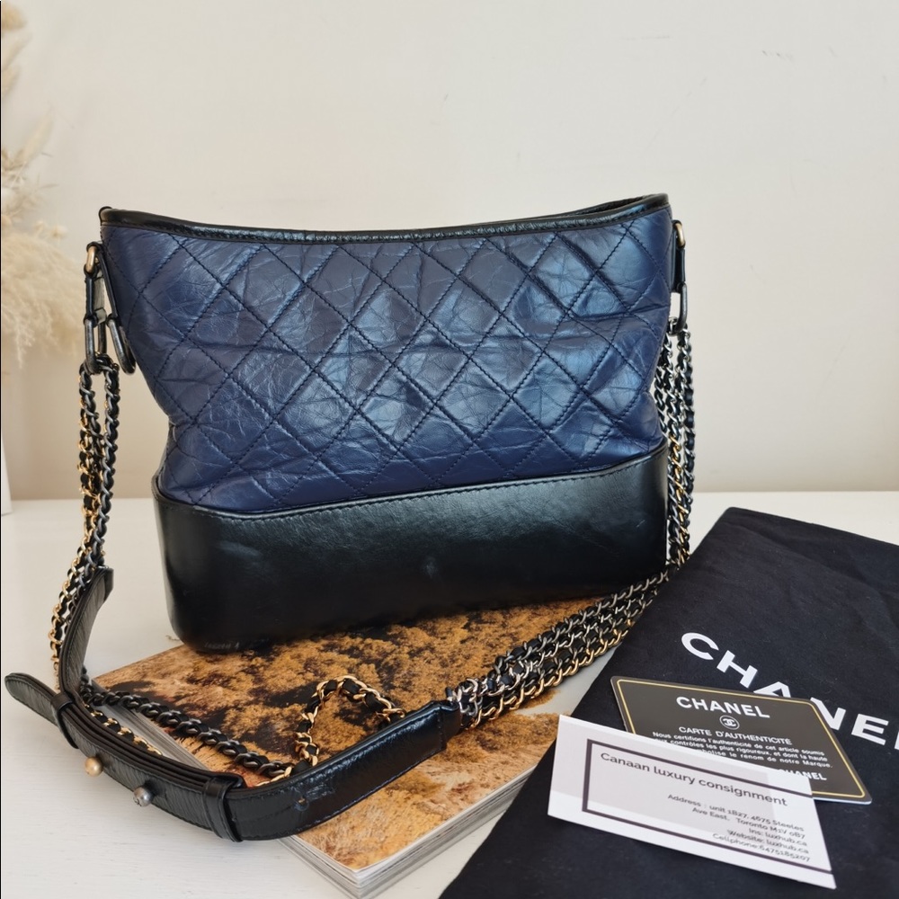 Chanel Gabrielle Bag medium Blue & Black